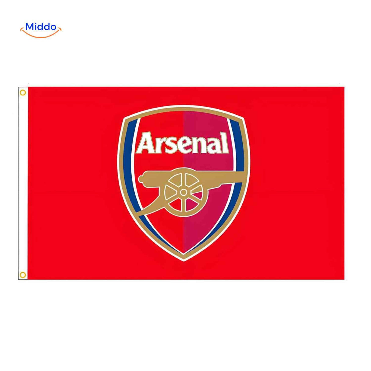 drapeau Arsenal avec logo du club, pour supporters des Gunners en stade ou à la maison