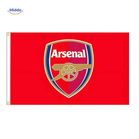 drapeau Arsenal avec logo du club, pour supporters des Gunners en stade ou à la maison