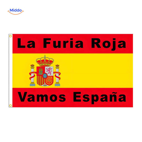 drapeau Espagne La Furia Roja pour supporters, coloré et résistant pour la coupe du monde