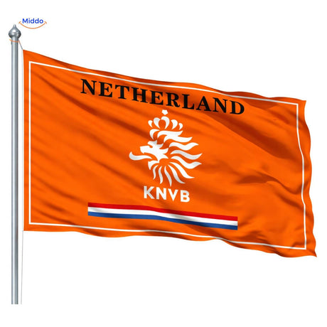 drapeau Pays-Bas officiel KNVB pour supporters de football, coloré et résistant