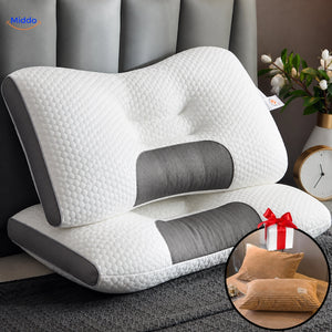 Oreiller DreamGuard Pro nid d’abeille avec 2 taies offertes – Beige
