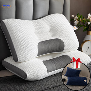 Oreiller DreamGuard Pro nid d’abeille avec 2 taies offertes – Bleu foncé