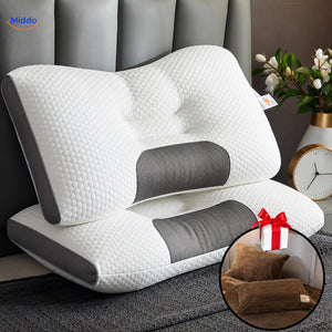 Oreiller DreamGuard Pro nid d’abeille avec 2 taies offertes – Marron