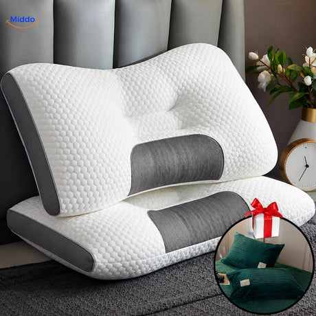 Oreiller DreamGuard Pro nid d’abeille avec 2 taies offertes – Vert Foncé
