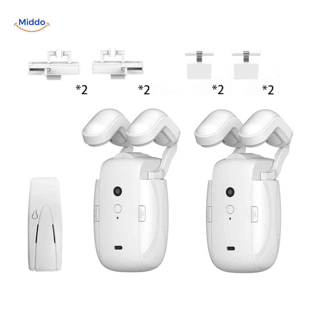 set duo de moteurs rideau avec télécommande sans contact et clips de fixation