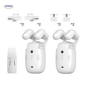 set duo de moteurs rideau avec télécommande sans contact et clips de fixation
