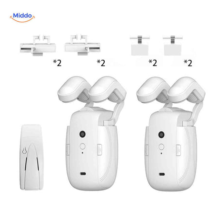 set duo de moteurs rideau avec télécommande sans contact et clips de fixation