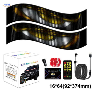 pack de 2 panneaux LED matrix DriveFlex format 16x64 — dimensions 92 x 374 mm