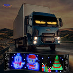 écran LED matrix DriveFlex affichant des animations de Noël sur un camion