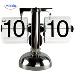 Elegante Retro Flip Vintage Klok Met Kwarts Uurwerk Enkele Witte Kleur www.middo.nl