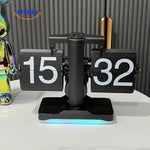 Elegante Retro Flip Vintage Klok Met Kwarts Uurwerk Zwart Kleur Met Lichtgevend www.middo.nl