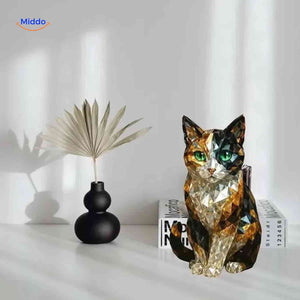 emballage du calendrier de l'avent avec figurine chat en cristal incluse