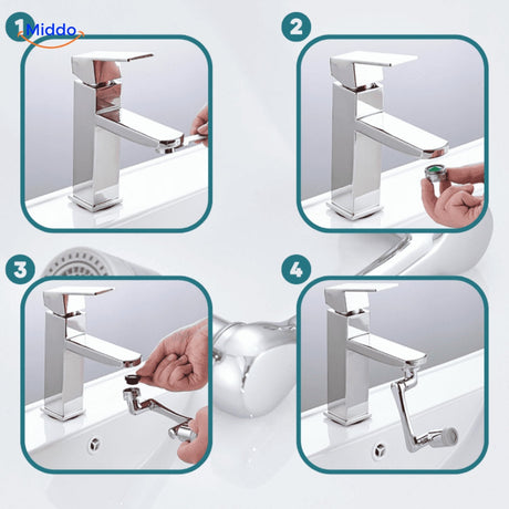 guide d'installation de l'embout de robinet rotatif en 4 étapes simples