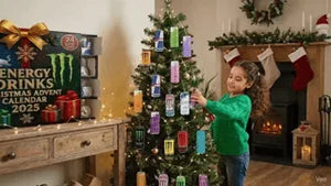 enfant qui ouvre une canette d'energy drink découverte dans le calendrier de l'avent