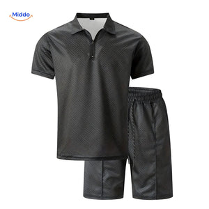 ensemble estival 2 pièces chemise légère et short à cordon coloris noir vue produit