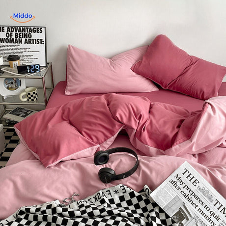 ensemble de sommeil bleu clair installé sur un lit douillet pour nuit réparatrice