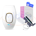 épilateur IPL blanc avec accessoires et boîte, contenu complet du kit