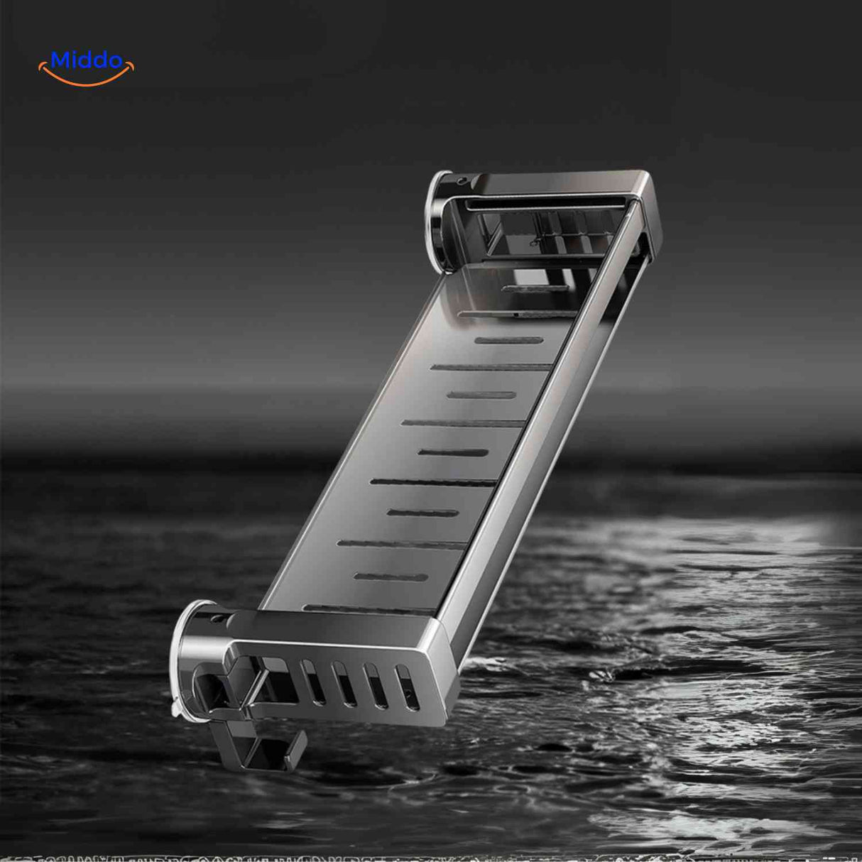 étagère inox étanche au design moderne pour salle de bain, fixation ventouse