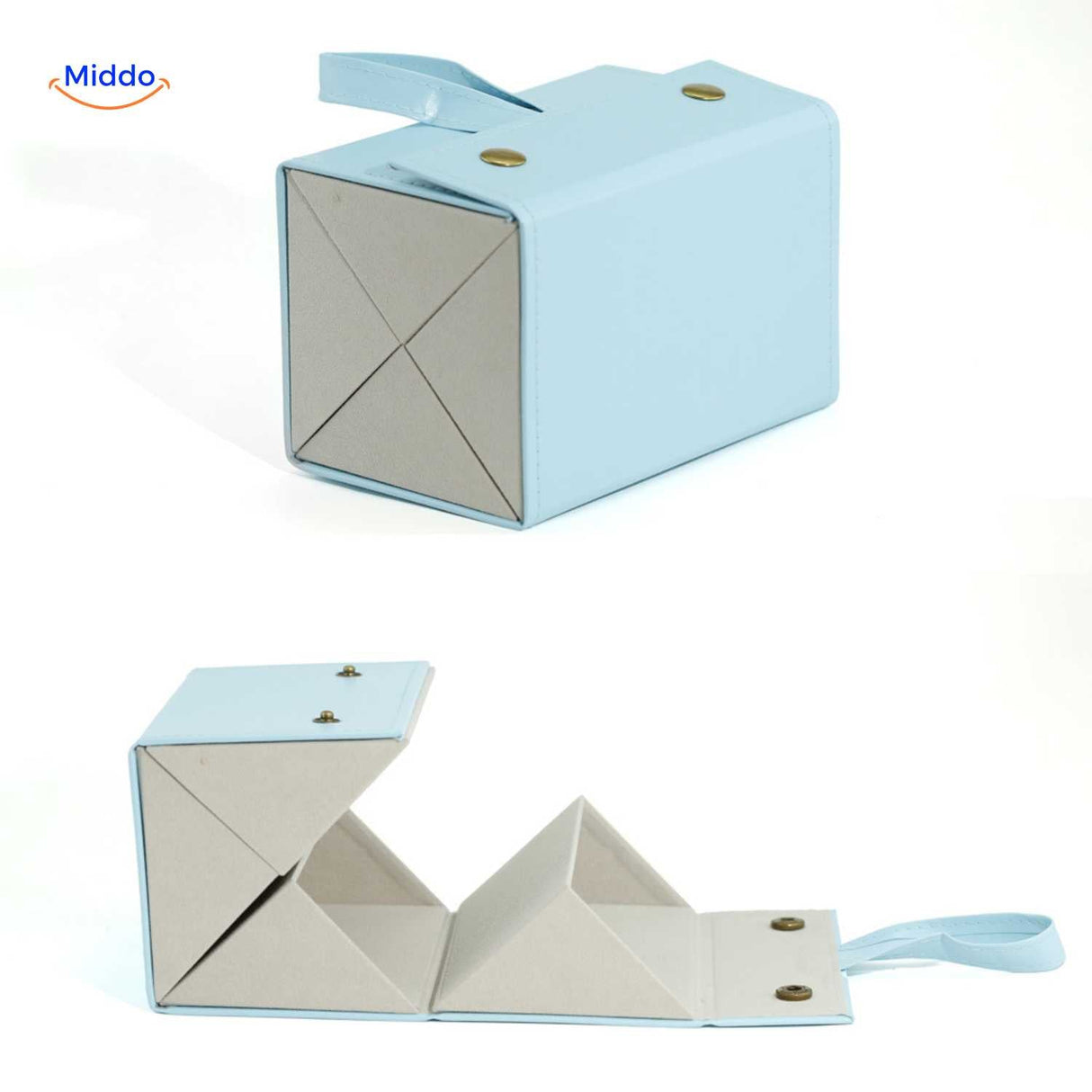 étui à lunettes bleu 4 compartiments compact, rangement pratique pour plusieurs paires