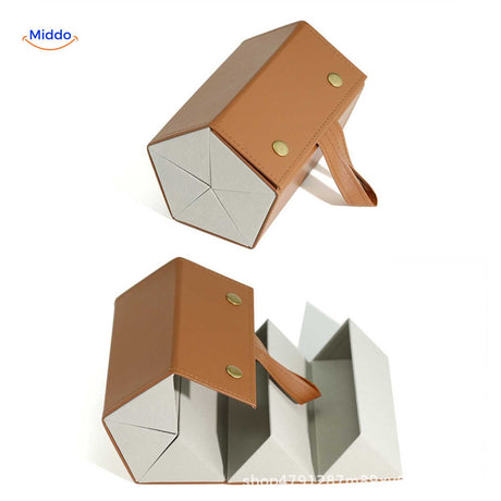 étui à lunettes caramel 5 compartiments, étui multi-cases pliable pour toutes vos lunettes