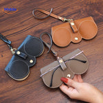 étui à lunettes compact en cuir PU disponible en trois coloris côte à côte