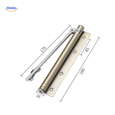 ferme-porte automatique coloris laiton doré pour une installation élégante sur porte