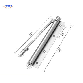 ferme-porte hydraulique réglable avec ouverture jusqu'à 150 degrés, en acier inoxydable