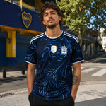 Maillot supporter FIFA Coupe du Monde 2026 Argentine bleu foncé maillot de football pour homme