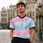 Maillot supporter FIFA Coupe du Monde 2026 Belgique bleu rose maillot de football pour homme