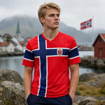 Maillot supporter FIFA Coupe du Monde 2026 Norvège rouge bleu maillot de football pour homme