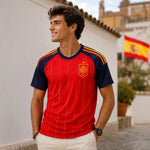 Maillot supporter FIFA Coupe du Monde 2026 Espagne rouge bleu foncé maillot de football pour homme