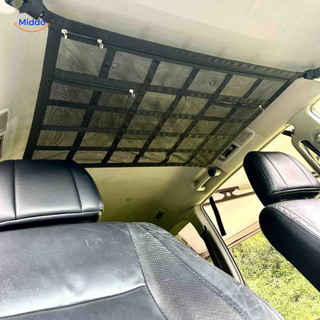 filet de rangement de toit pour voiture avec fermeture éclair, organisation intérieure pratique