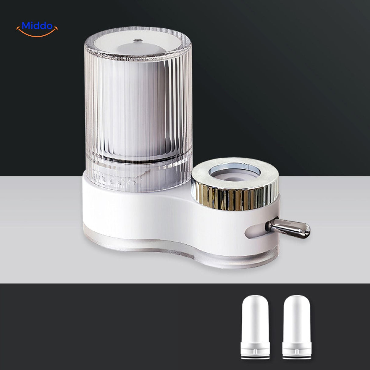 filtre robinet blanc avec 2 modes de filtration facilement commutables