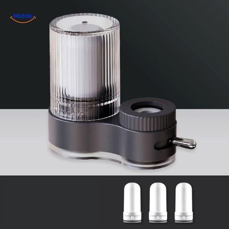 filtre robinet finition chrome avec systeme de multiples filtres interchangeables