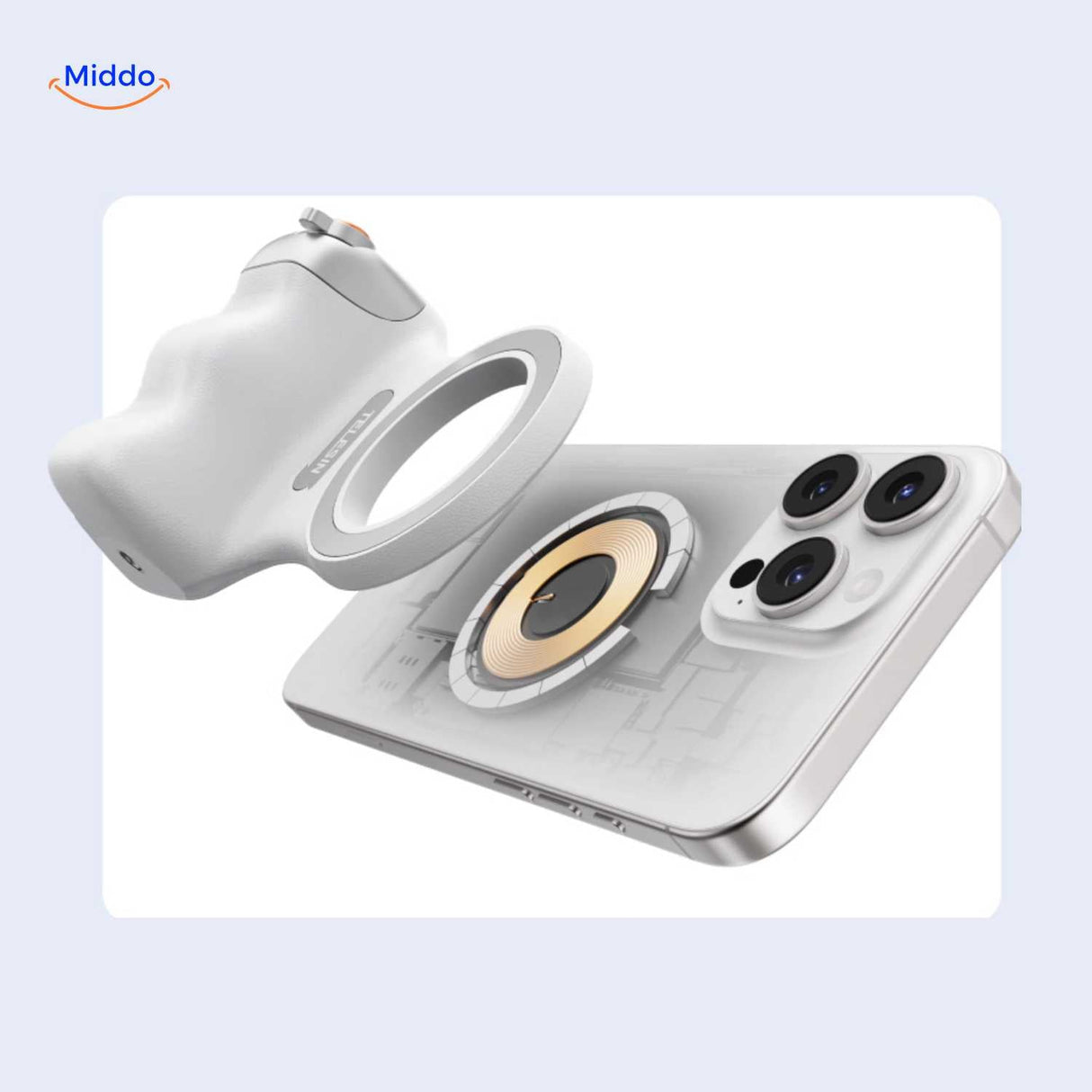 support magnétique compatible magsafe pour fixer instantanément l'iphone ou un smartphone android