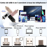 flashdrive 4-en-1 compatible avec tous les types de smartphones grâce à ses quatre connecteurs