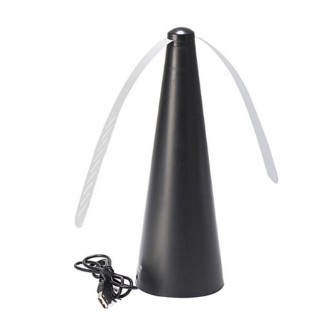 fly fan chasse-insectes couleur noir avec son câble de charge USB inclus