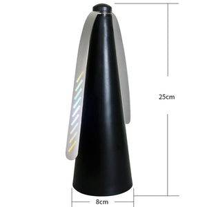fly fan chasse-insectes noir avec dimensions indiquées pour évaluer la taille du produit