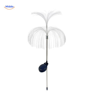 fontaine solaire fiber optic avec design floral épanoui illuminé pour jardin ou terrasse