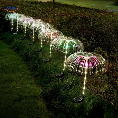 fontaine solaire fiber optic avec effets de lumière et lampes colorées décoratives