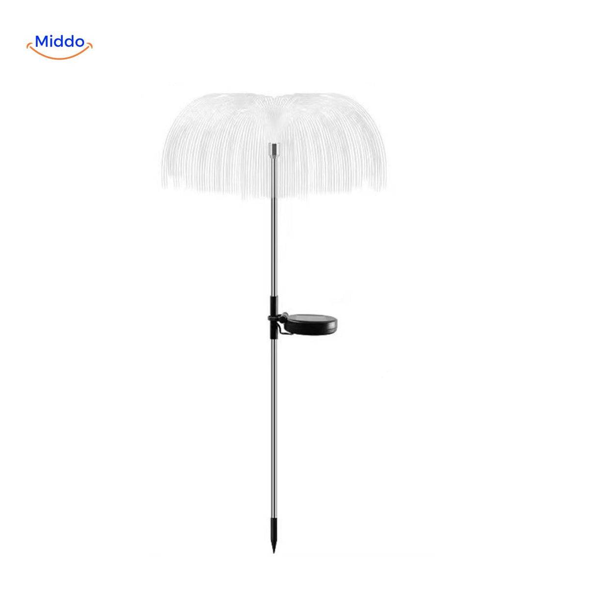fontaine solaire en style parapluie avec décoration brillante et lumières colorées