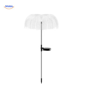fontaine solaire en style parapluie avec décoration brillante et lumières colorées