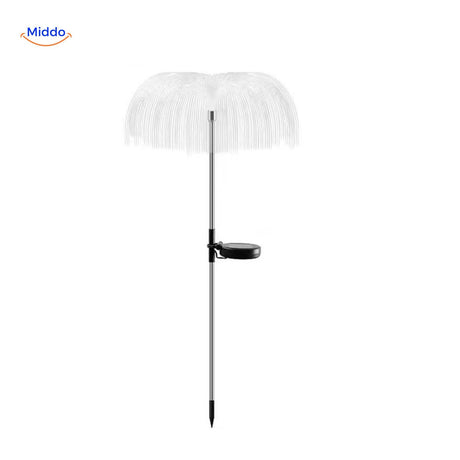 fontaine solaire en style parapluie avec décoration brillante et lumières colorées
