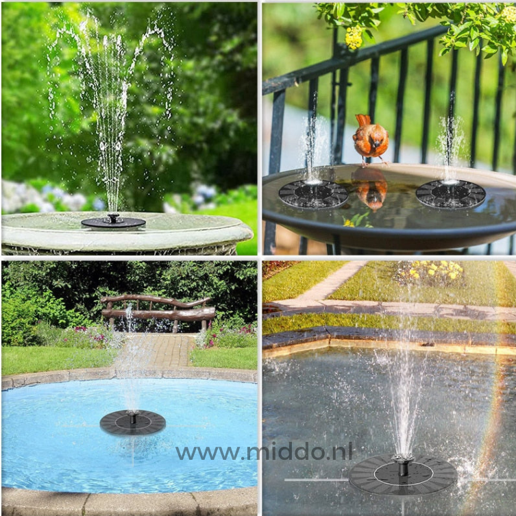 fontaine solaire illustrant ses différentes utilisations en jardin et en étang