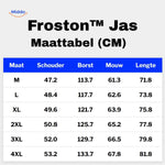 froston jas maattabel met schouder borst mouw en lengte cm www.middo.nl