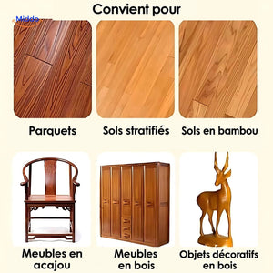 Exemples de sols en bois, stratifiés et en bambou, de meubles et d’objets en bois