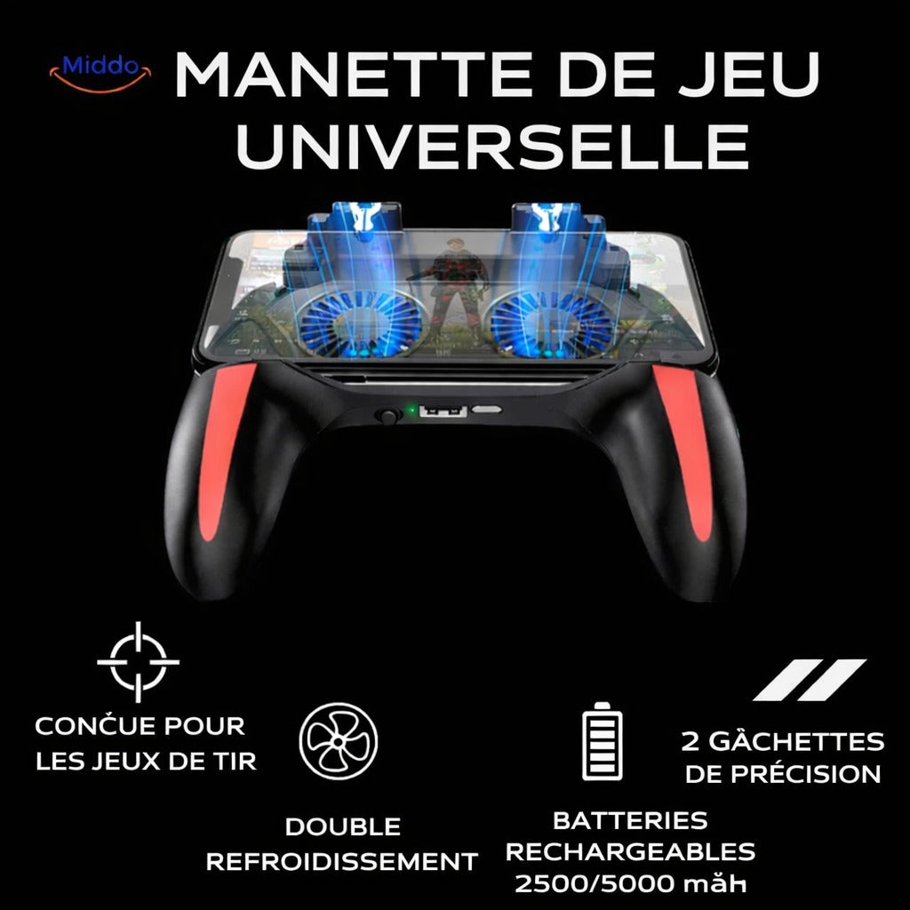 gamepad mobile rechargeable gameflex h10 en situation, prise en main confortable pour jeux fps