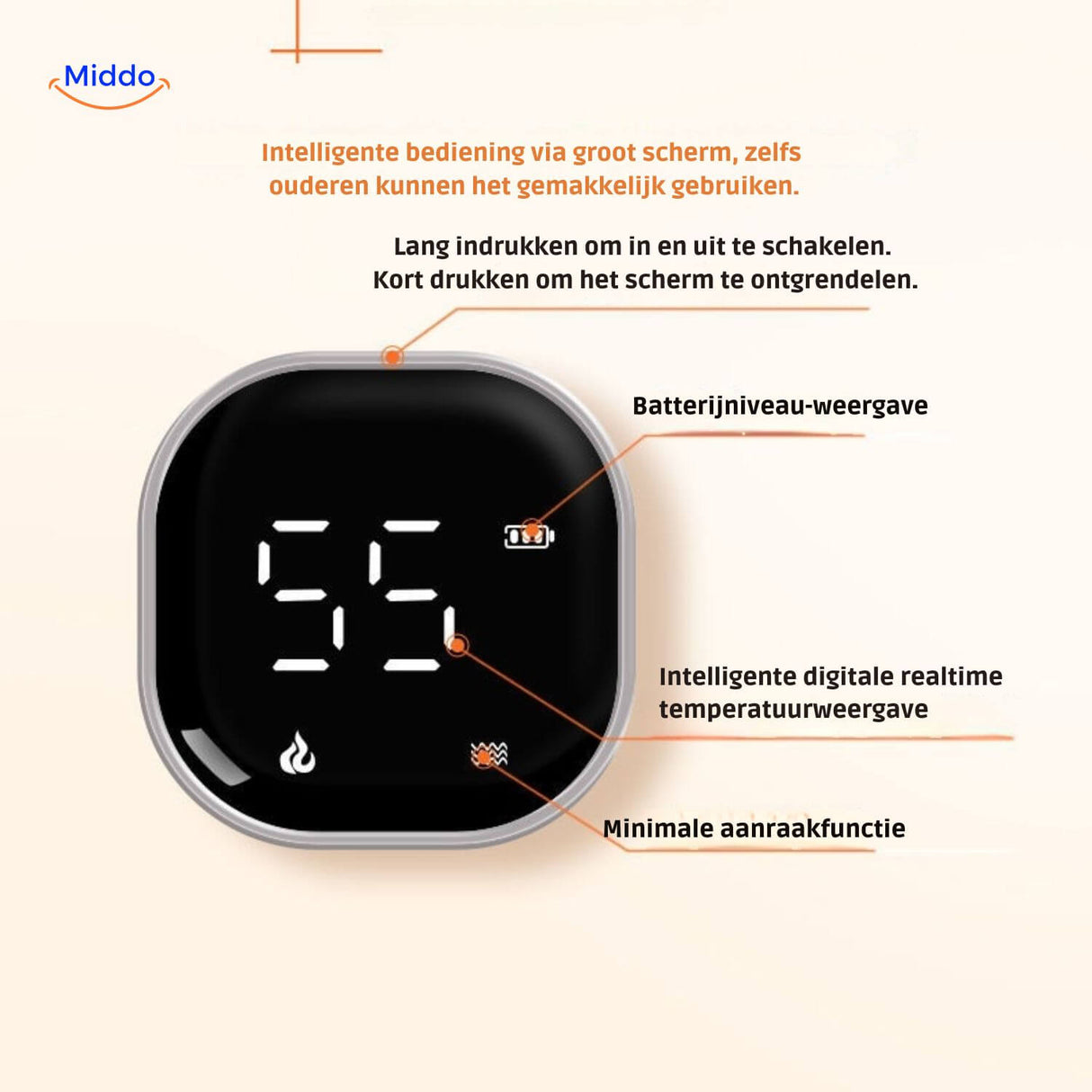 gros plan commande digitale genouillère chauffante pour régler chaleur et vibration