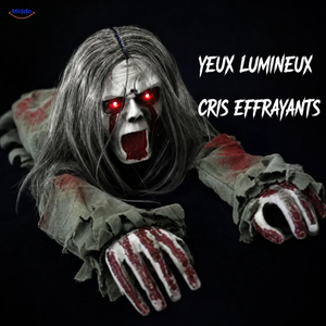 GhostEcho™ fantôme rampant aux yeux rouges lumineux et cris effrayants