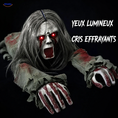 GhostEcho™ fantôme rampant aux yeux rouges lumineux et cris effrayants